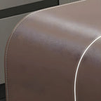 Modern Brown Leather Wooden Curved Bar Tables with 3 Drawers