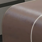 Modern Brown Leather Wooden Curved Bar Tables with 3 Drawers