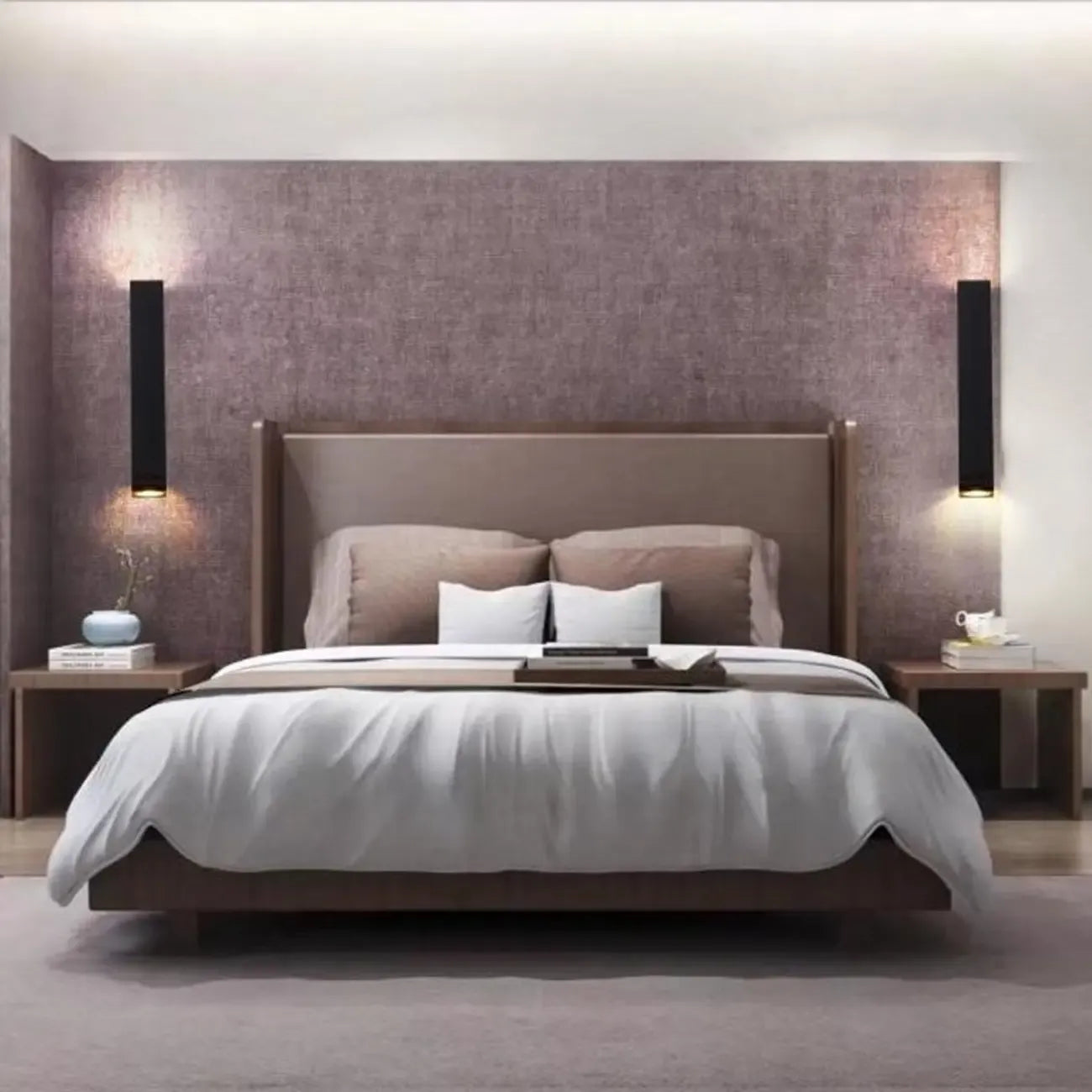 Black Modern Up & Down 2-Light Wall Sconce for Indoor