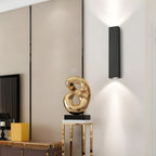 Black Modern Up & Down 2-Light Wall Sconce for Indoor