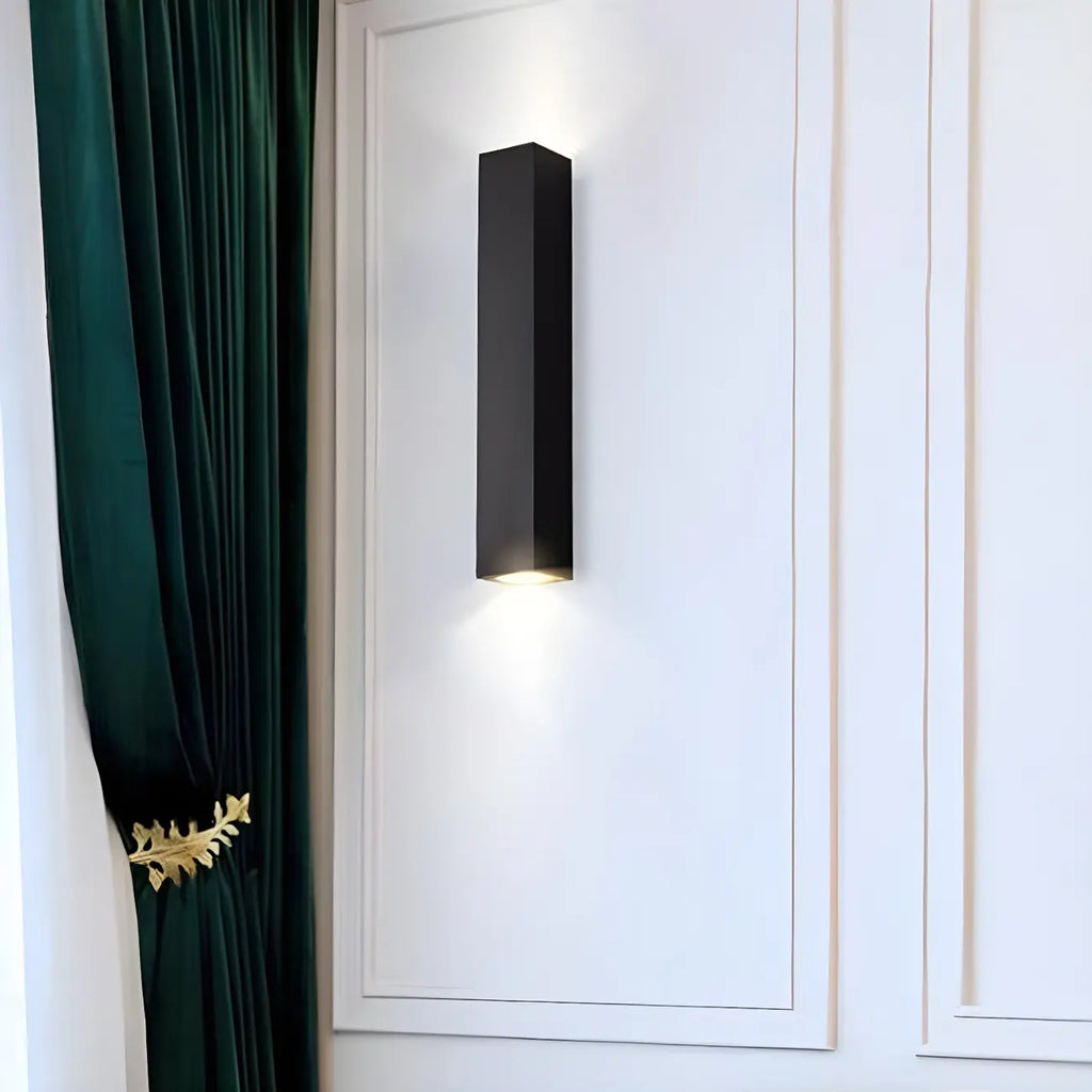 Black Modern Up & Down 2-Light Wall Sconce for Indoor
