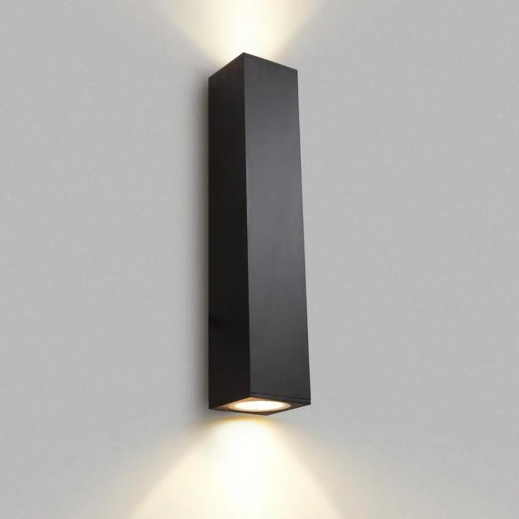 Black Modern Up & Down 2-Light Wall Sconce for Indoor