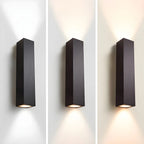 Black Modern Up & Down 2-Light Wall Sconce for Indoor