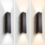 Black Modern Up & Down 2-Light Wall Sconce for Indoor