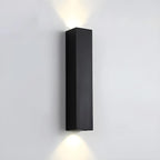 Black Modern Up & Down 2-Light Wall Sconce for Indoor