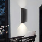 Black Modern Up & Down 2-Light Wall Sconce for Indoor