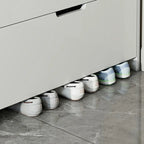 3-Tier White Wood Shoe Cabinet with Drop Front