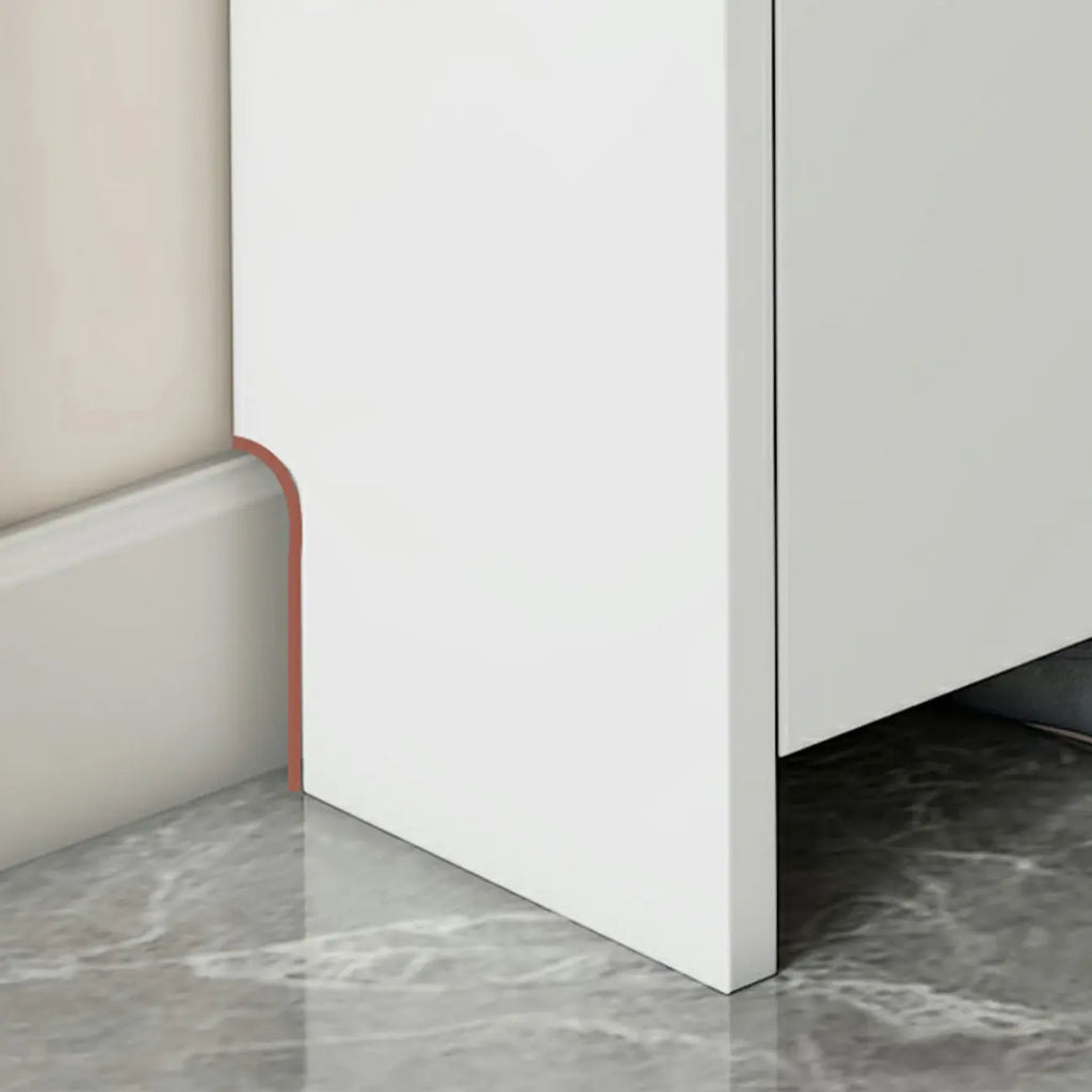 3-Tier White Wood Shoe Cabinet with Drop Front