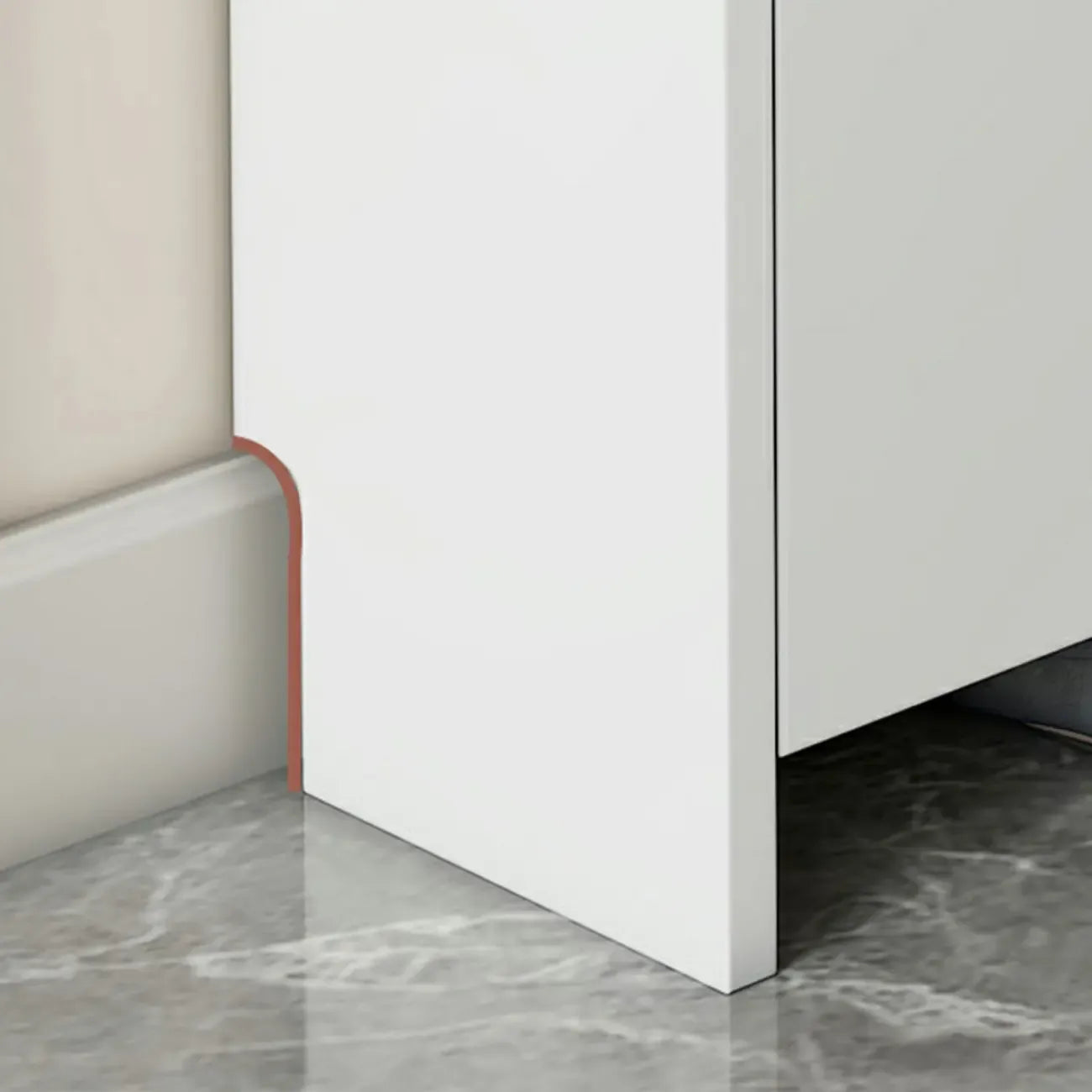 3-Tier White Wood Shoe Cabinet with Drop Front