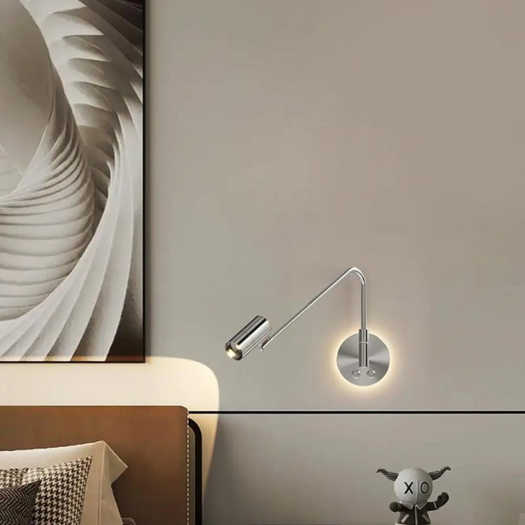 Dimmable Touch Swing Arm Wall Light for Bedside Reading
