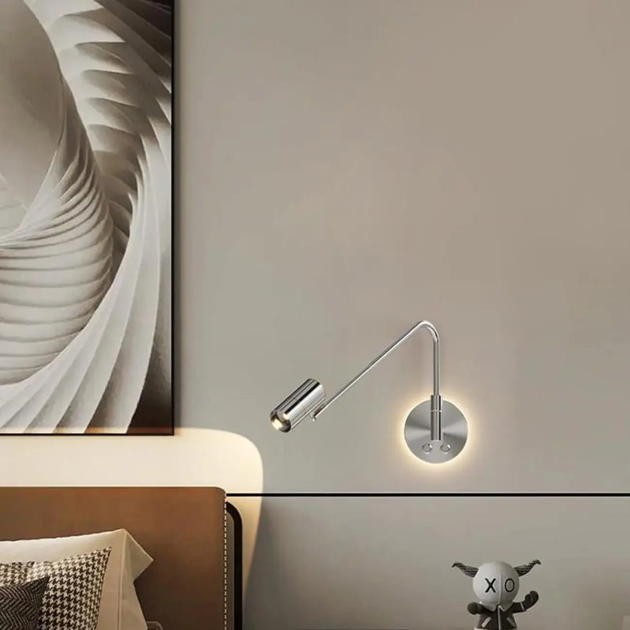 Dimmable Touch Swing Arm Wall Light for Bedside Reading