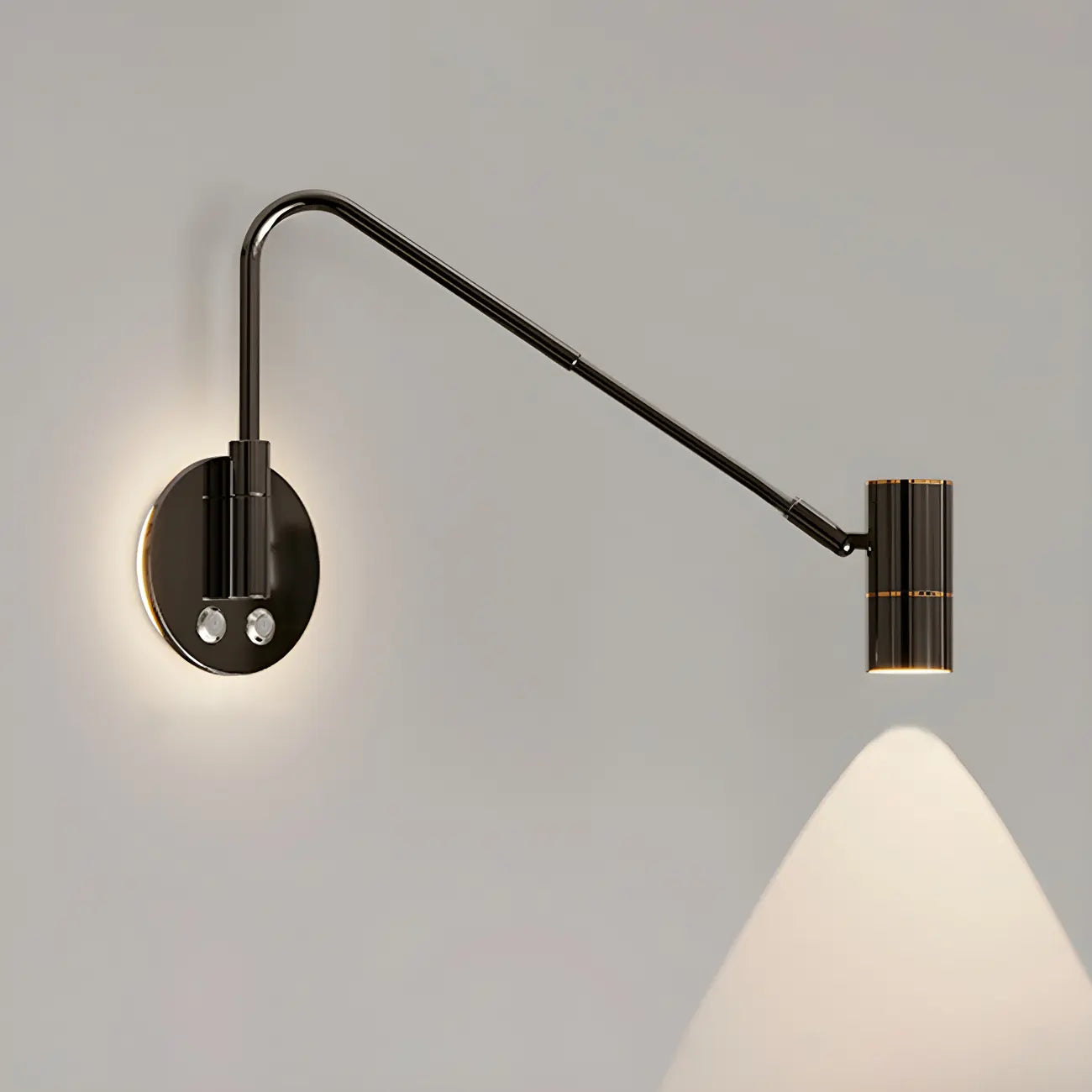 Dimmable Touch Swing Arm Wall Light for Bedside Reading