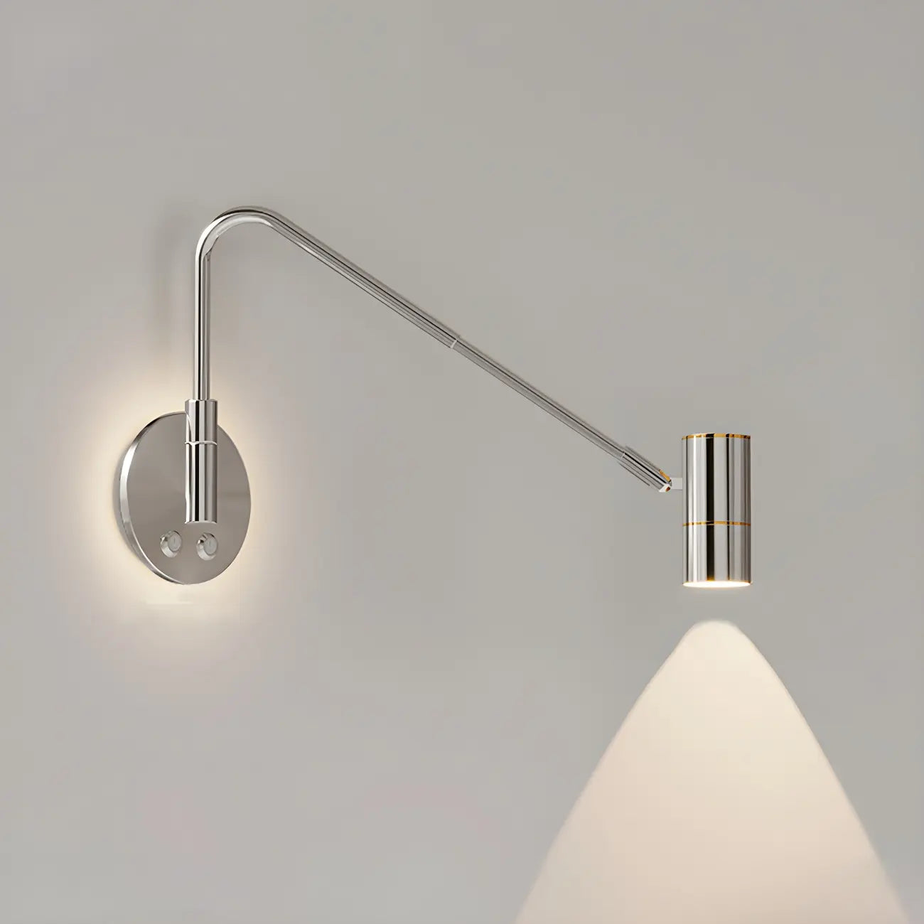 Dimmable Touch Swing Arm Wall Light for Bedside Reading