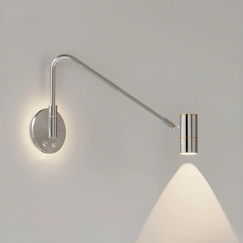 Dimmable Touch Swing Arm Wall Light for Bedside Reading