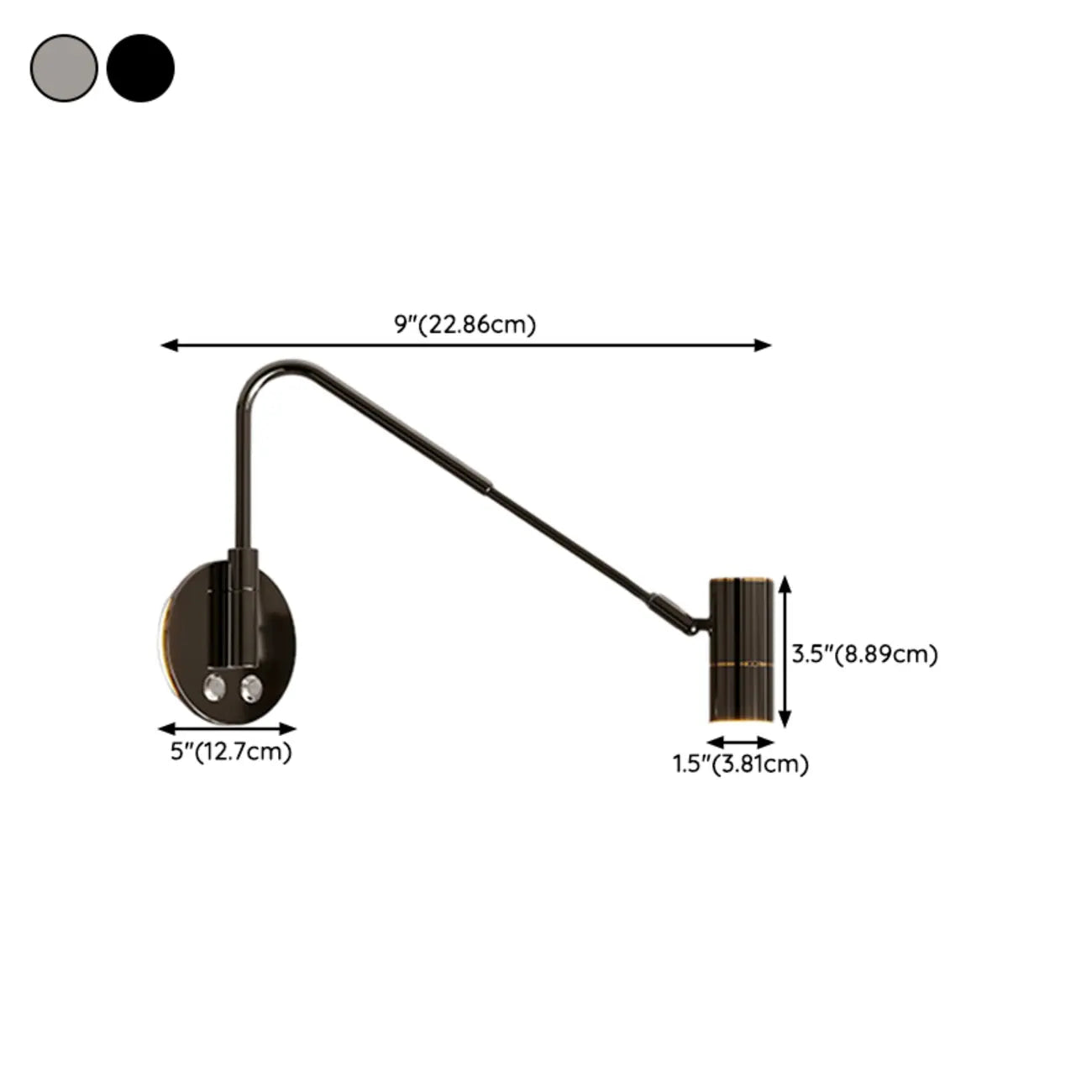Dimmable Touch Swing Arm Wall Light for Bedside Reading