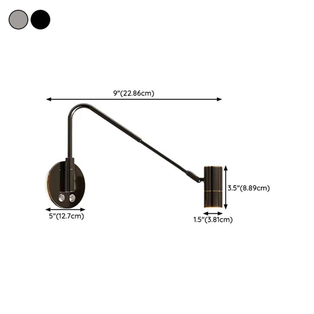 Dimmable Touch Swing Arm Wall Light for Bedside Reading