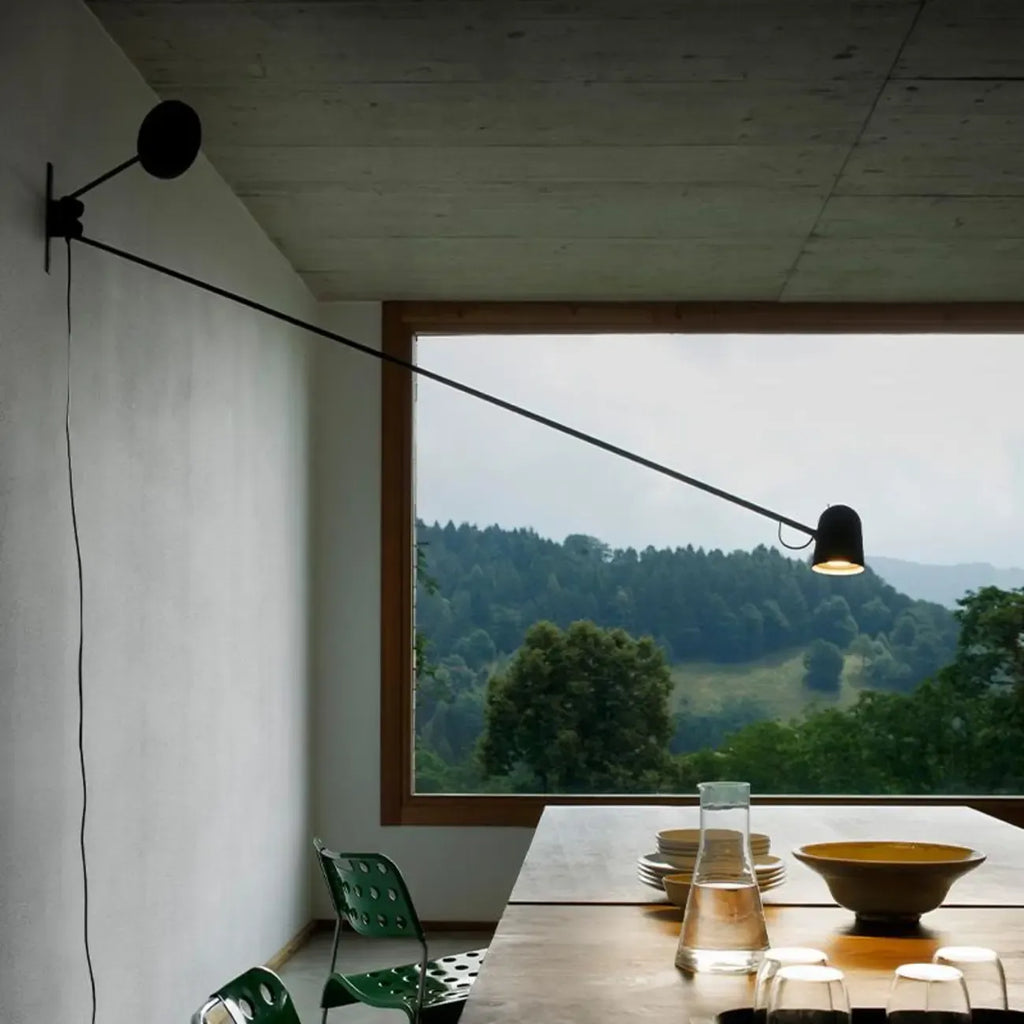 Plug-In Adjustable Swing Arm Wall Light for Modern Bedroom