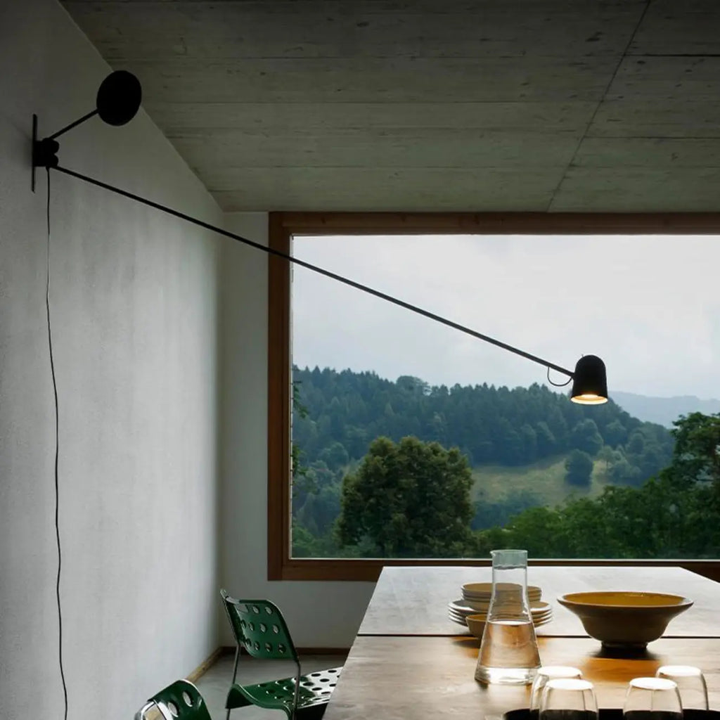 Plug-In Adjustable Swing Arm Wall Light for Modern Bedroom