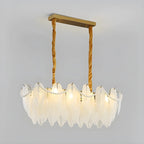 2-Tier Modern Glass Island Pendant Light Adjustable for Kitchen