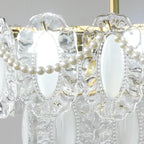 2-Tier Modern Glass Island Pendant Light Adjustable for Kitchen