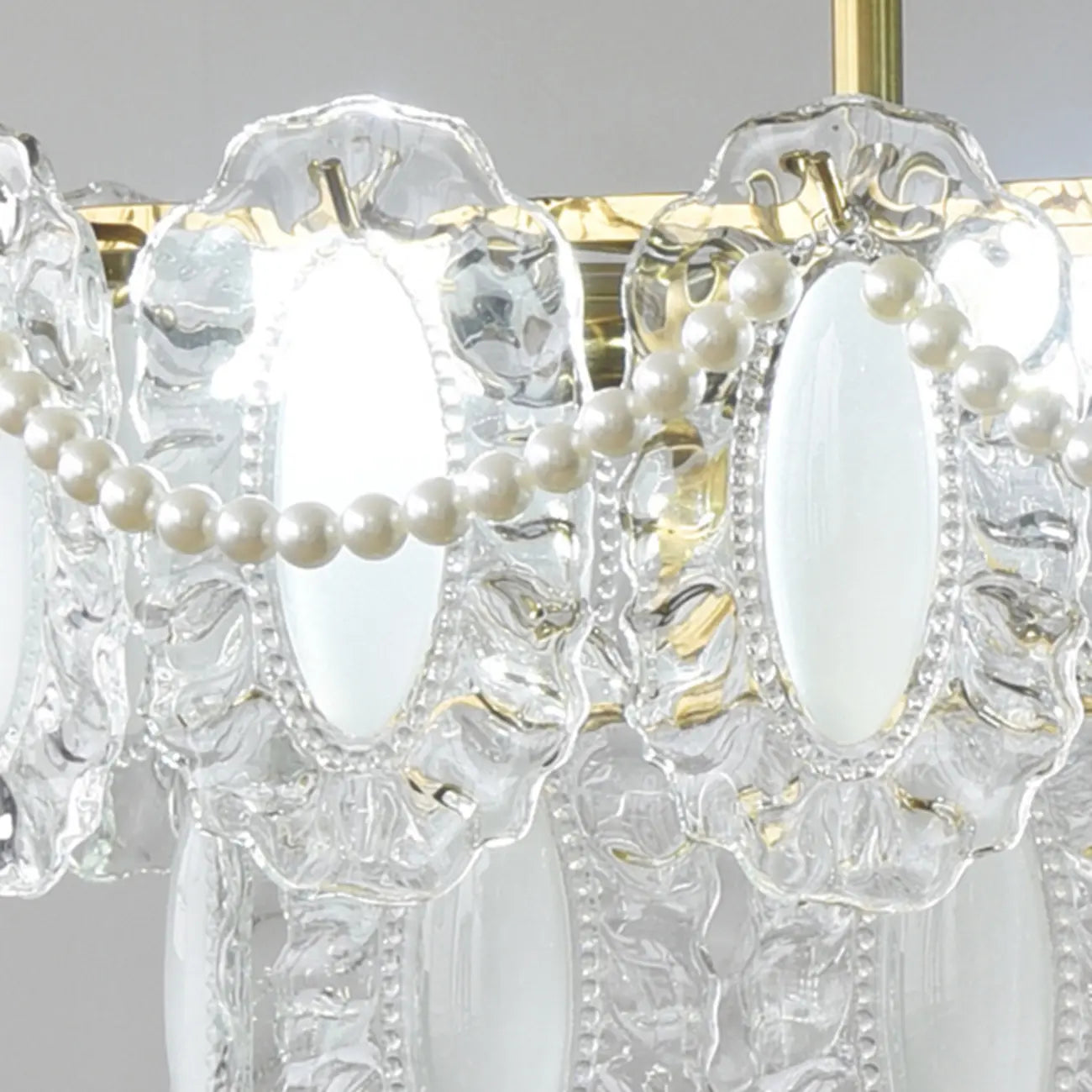 2-Tier Modern Glass Island Pendant Light Adjustable for Kitchen
