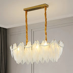 2-Tier Modern Glass Island Pendant Light Adjustable for Kitchen