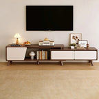 78.7 Natural Wood Open Storage Drawers TV Stand with Legs
