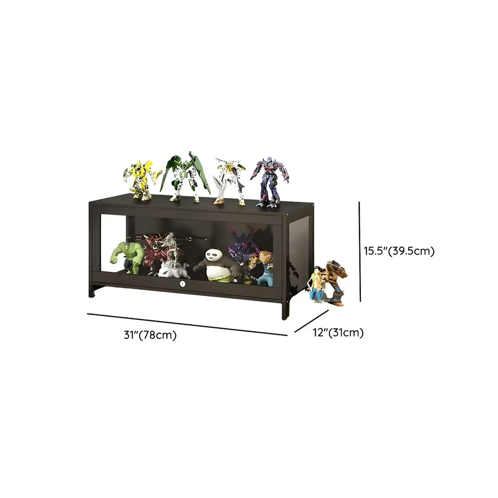 Contemporary Acrylic Wood Shelf Display Cabinet Black
