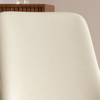 White Fabric Upholstered Solid Back Dining Chair