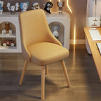 White Fabric Upholstered Solid Back Dining Chair