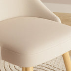 White Fabric Upholstered Solid Back Dining Chair