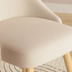 White Fabric Upholstered Solid Back Dining Chair