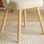 White Fabric Upholstered Solid Back Dining Chair
