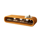 Decorative Short Oval Pine Wood Storage Entryway Bench