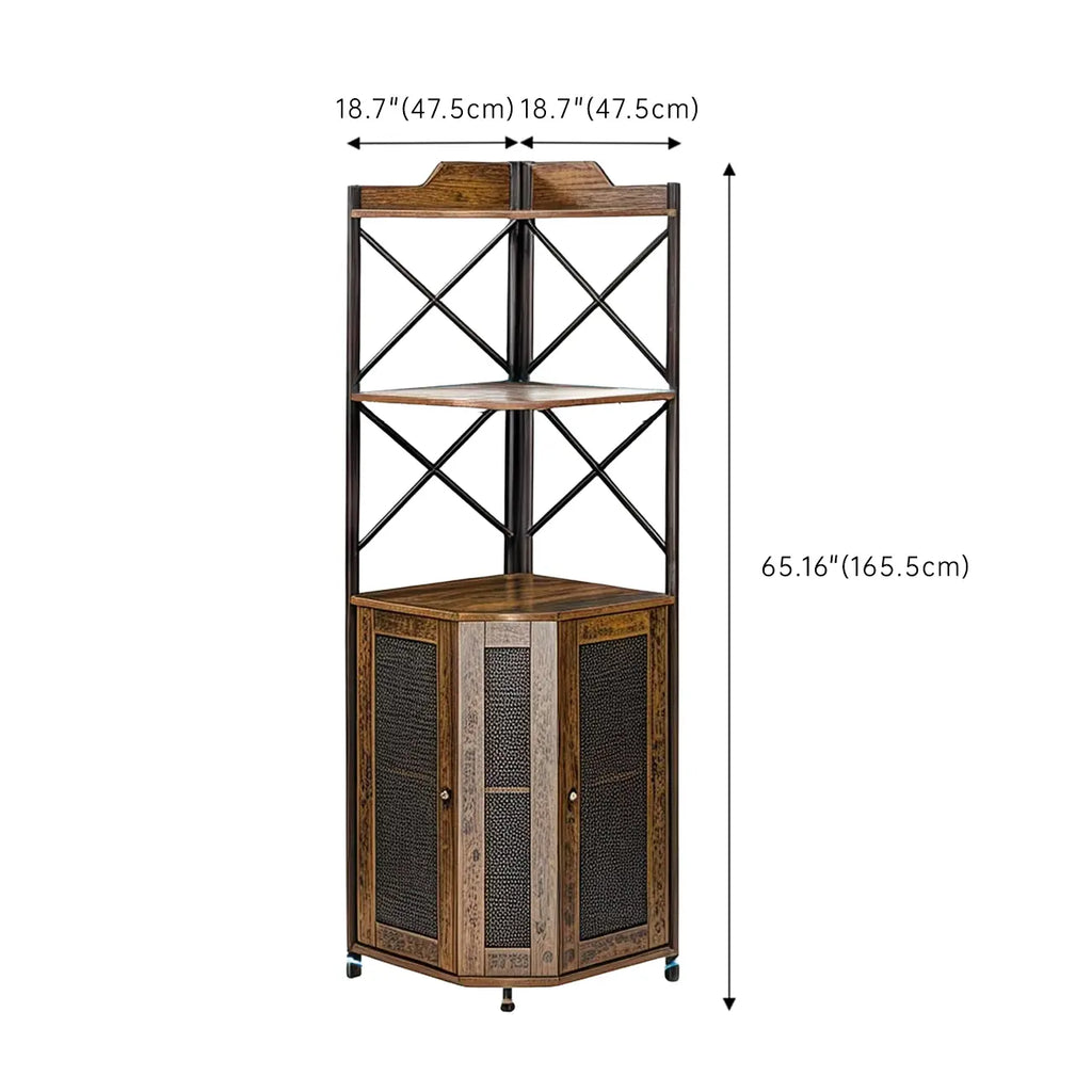 Corner Hanging Wine Cabinet with LED Light Independent Fan shaped