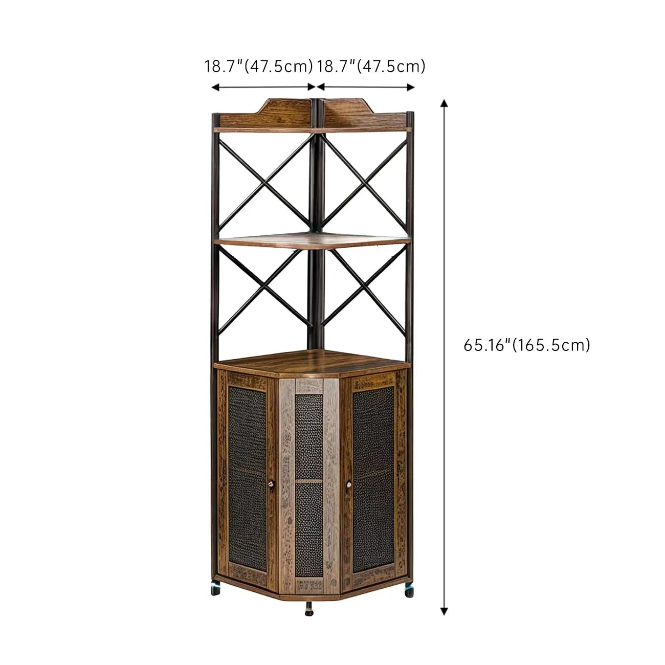 Corner Hanging Wine Cabinet with LED Light Independent Fan shaped