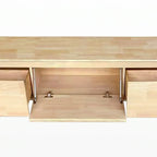 71 Modern White Stone Top TV Stand with Cable Management