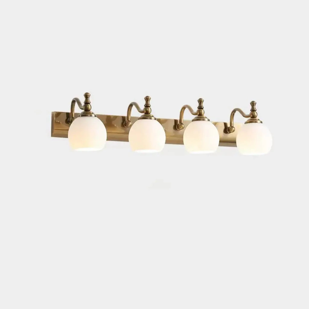 Elegant Gold Bathroom Vanity Light Frosted Floral Glass Shade
