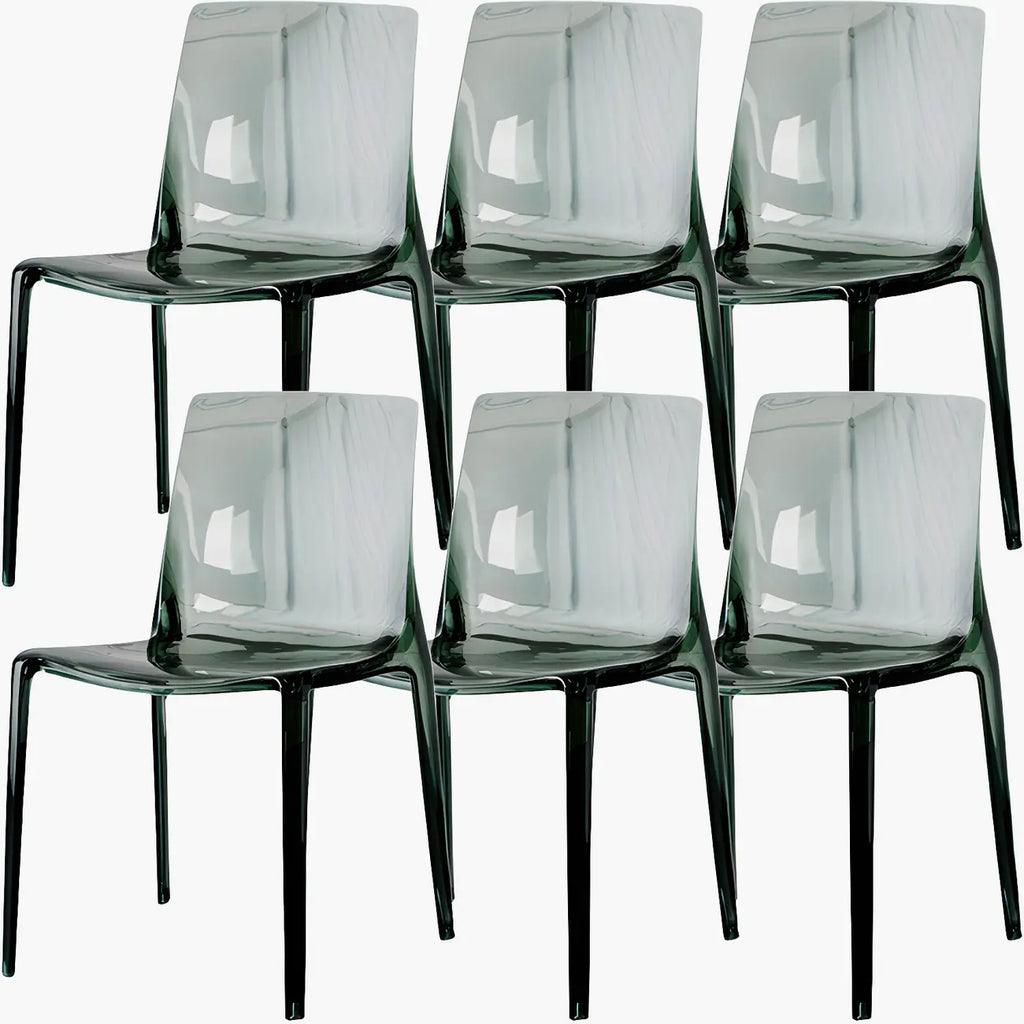 Amber Acrylic Armless Low Back Dining Chair
