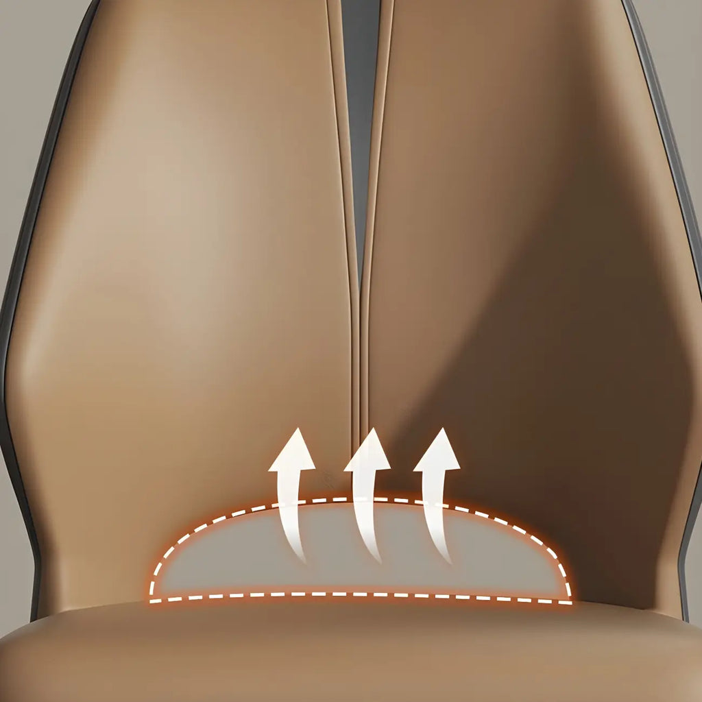 Curved Back Faux Leather Brown Side Dining Chair