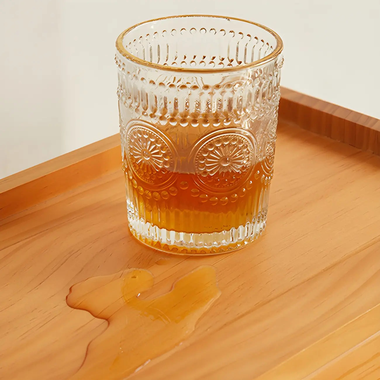 Wooden Tabletop Glass Display Cabinet for Kitchen Decor