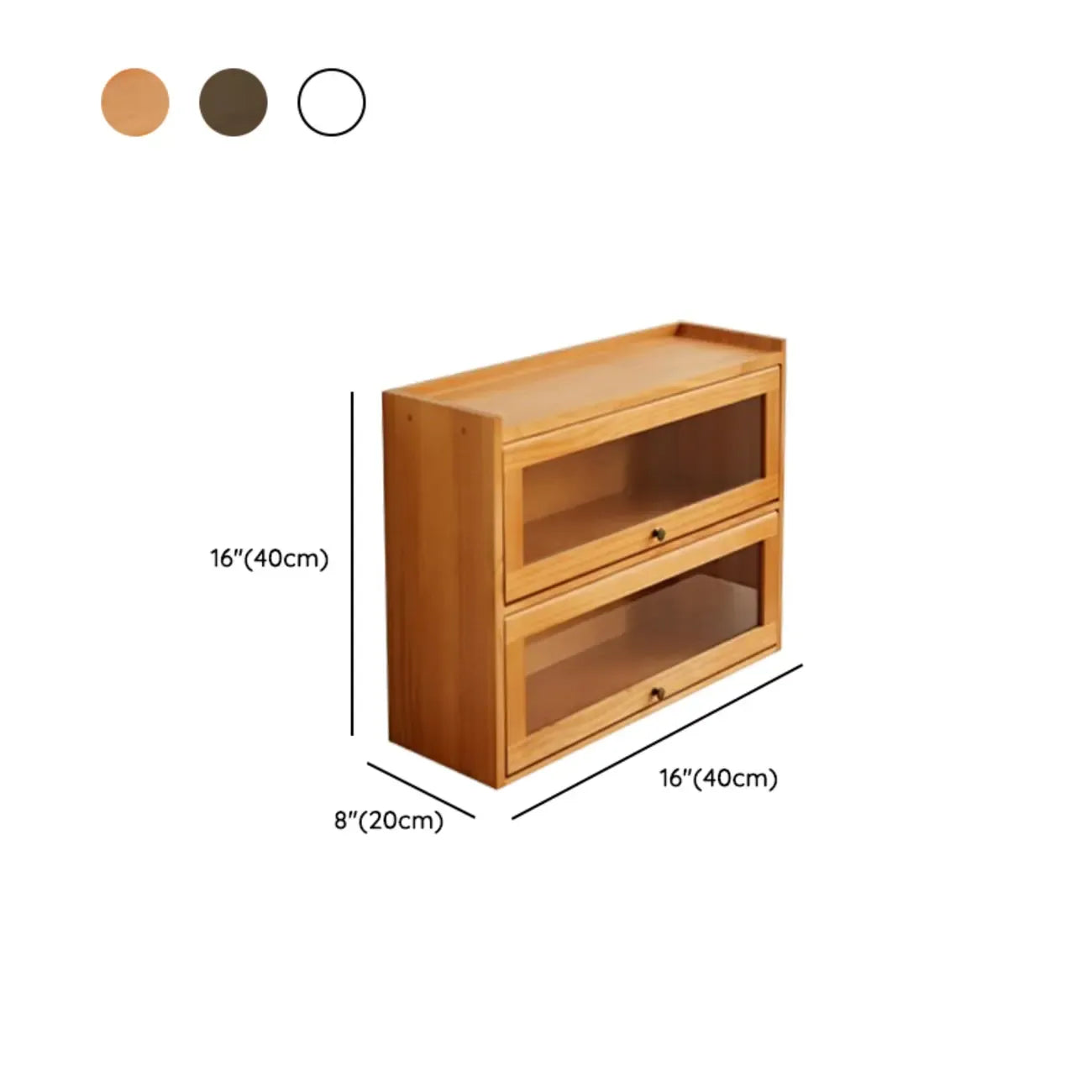 Wooden Tabletop Glass Display Cabinet for Kitchen Decor