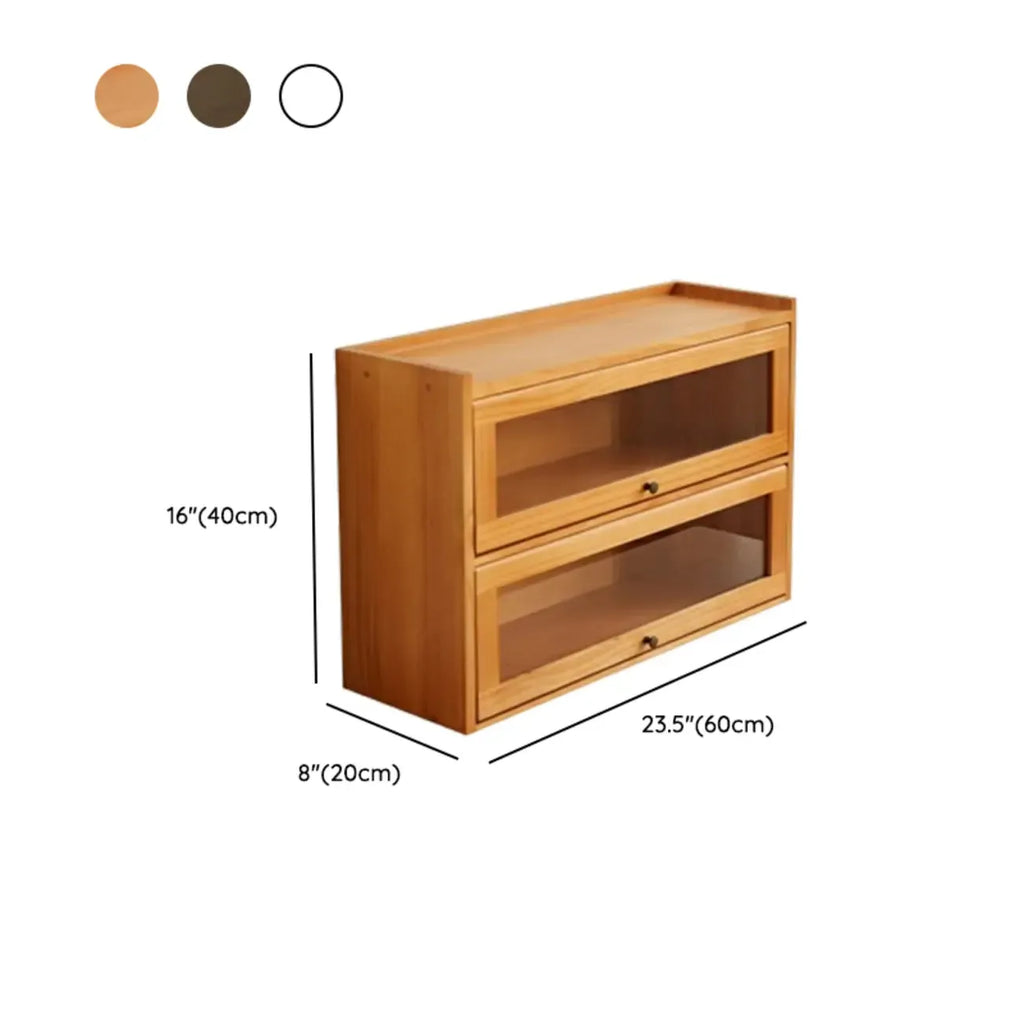 Wooden Tabletop Glass Display Cabinet for Kitchen Decor