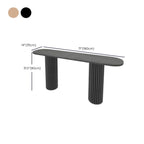 Natural Oval Wooden Double Pedestal Console Table
