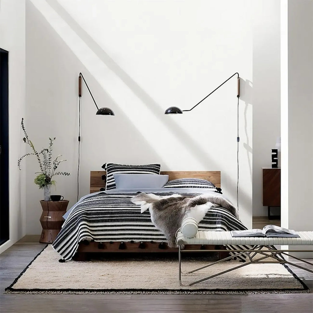 10 Modern Bowl Swing Arm Wall Light Fixture for Bedroom
