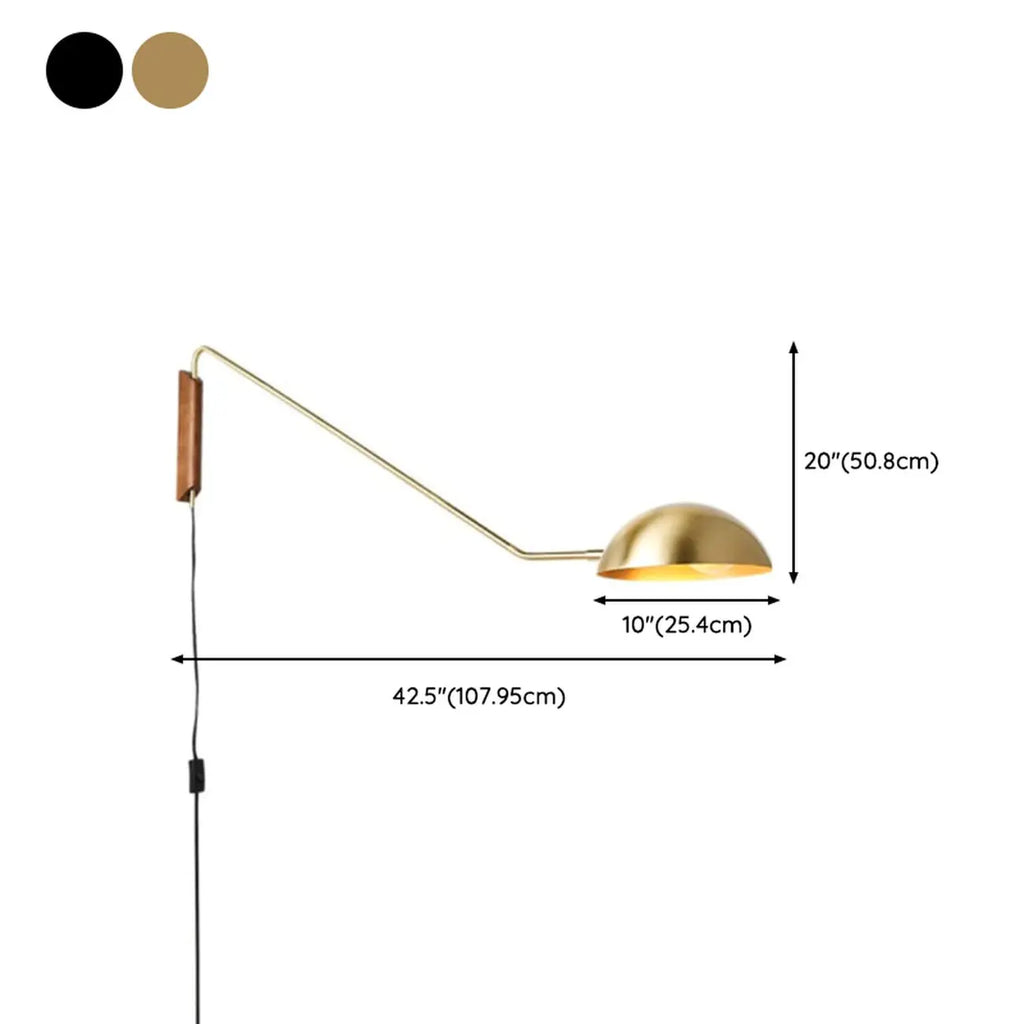 10 Modern Bowl Swing Arm Wall Light Fixture for Bedroom
