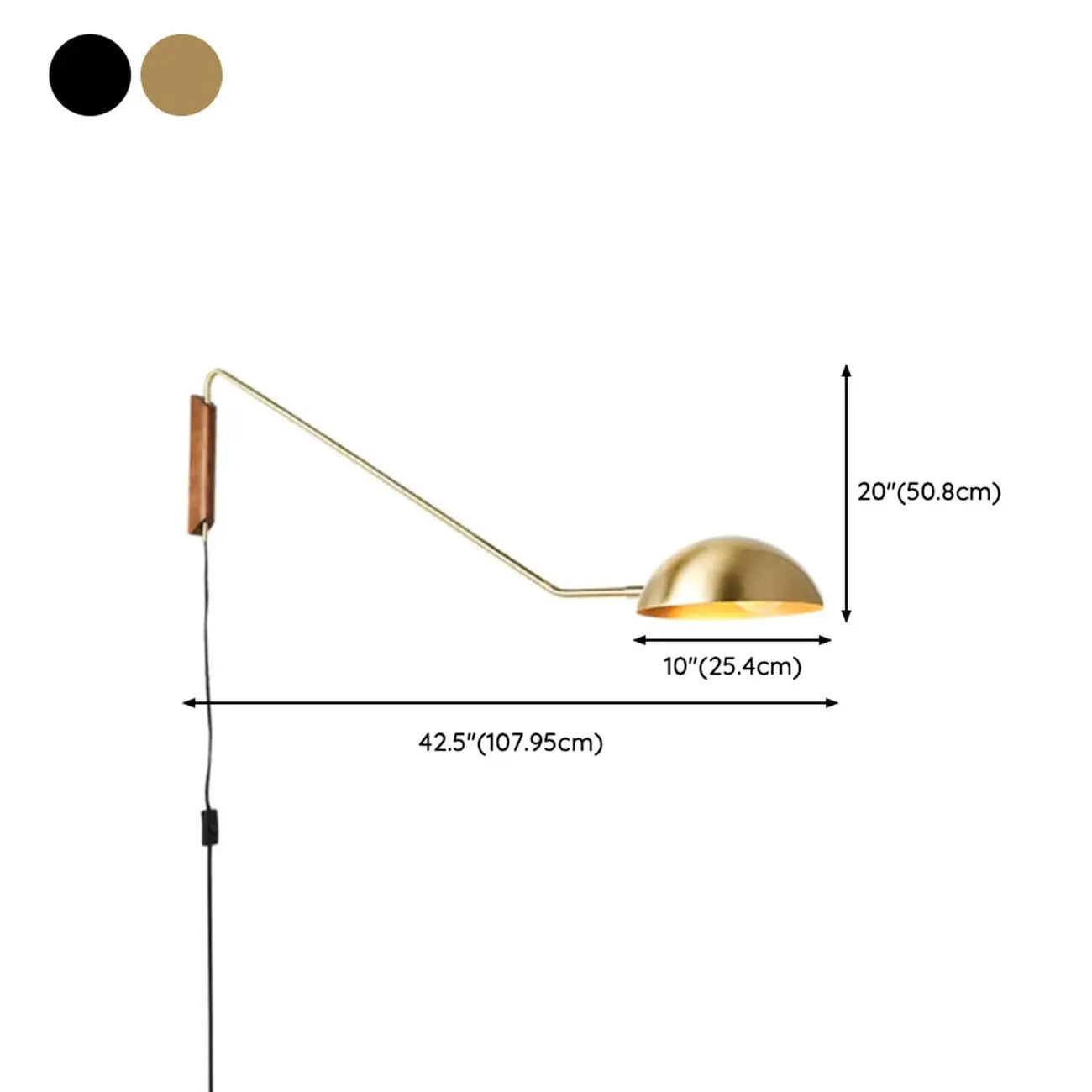 10 Modern Bowl Swing Arm Wall Light Fixture for Bedroom