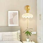 Elegant Brass Wall Sconce with Pull Chain for Bedroom Decor