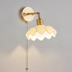 Elegant Brass Wall Sconce with Pull Chain for Bedroom Decor
