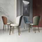 Sleek Gold Legs Faux Leather Upholstered Dining Chair
